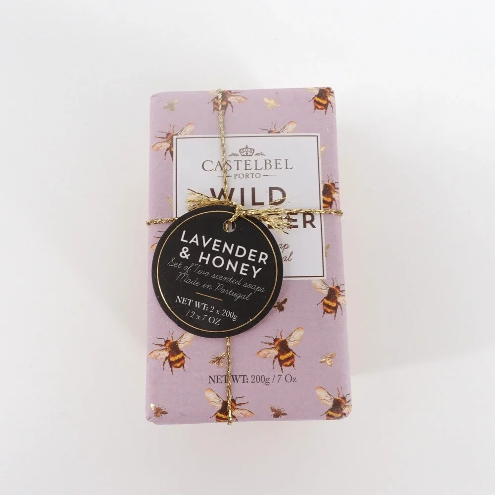 Castelbel Porto Wild Lavender & Honey Scented Soap Set 2 Bars 7oz Portugal